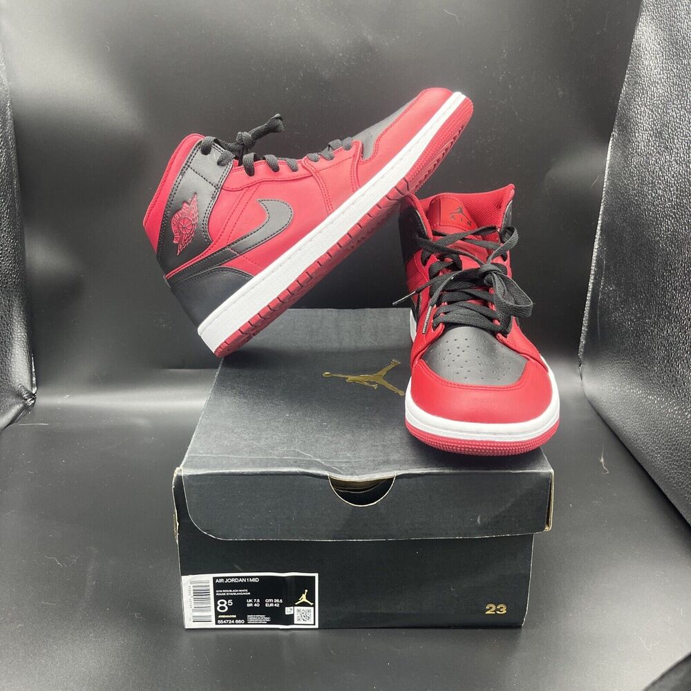Size 8.5 - Jordan 1 Mid Reverse Bred 554724-660 (Worn Once)